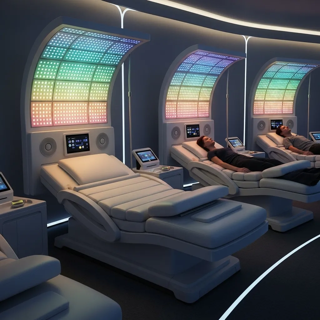 Synchronized-Light-Sound in wellness beds