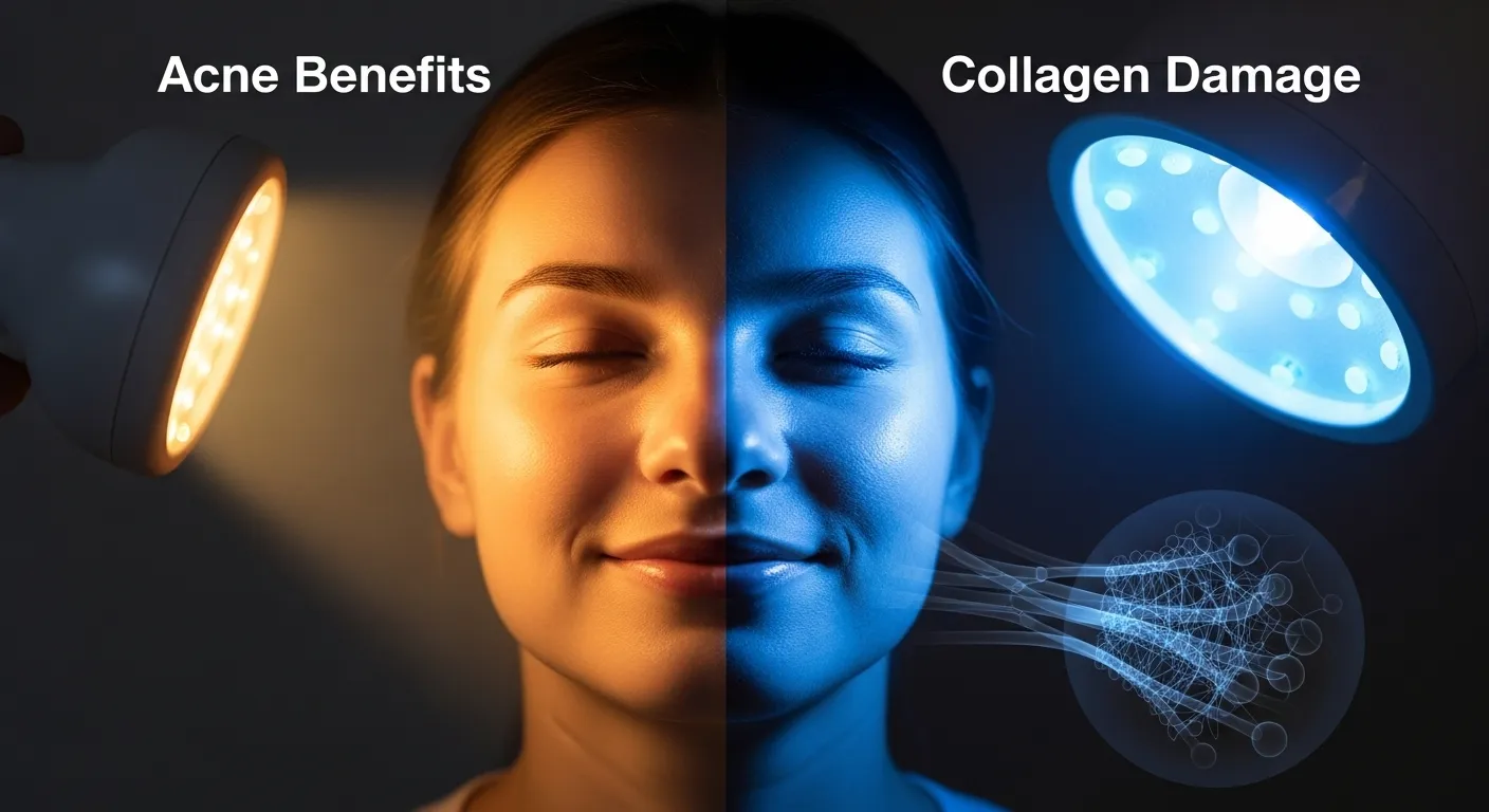 Blue Light Risks: Acne Benefits vs Collagen Damage